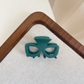 Pince à cheveux vert foncé mat en forme de lunettes créative pour queue de cheval - 5-vert