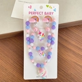 Set di gioielli fatto a mano con unicorno e arcobaleno con perline per bambine - Unicorno Rosa Viola - Collana E Bracciale E Orecchini A Clip