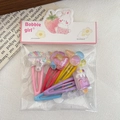 Five-piece candy-colored resin hair clips set with cute unicorn and rainbow designs - Unicorn (1)