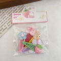 Cute candy-colored cartoon hair clips set with rabbits, flowers and bears for girls - Rabbit (9)
