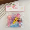 Süßes bonbonfarbenes Cartoon-Haarspangen-Set mit niedlichen Figuren für Mädchen, 5er-Pack - Kleines Mädchen (11) / 5er Pack