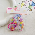 Pastel unicorn and rainbow elastic hair ties set for girls in clear packaging - Five-Piece Set / Rainbow Pony