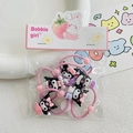 Pink Kuromi cartoon hair ties set with resin charms and beads for little girls - Five-Piece Set / Kuromi (Black)