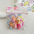 Five-piece set of cartoon character hair ties with colorful elastic bands for girls - Five-Piece Set / Smart Ghost Cartoon