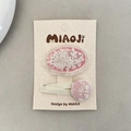 Pink lace embroidery fabric hair clip set for girls with floral patterns - Pink Hair Clip