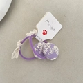 Lot de deux chouchous violets avec broderie en dentelle pour filles sur carton - Chouchou Violet