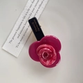 Handmade rose acetate duckbill hair clip in deep rose red with marble resin center - Wine Red