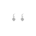 Pendientes colgantes de corazón en plata S925 con pavé de circonitas blancas brillantes - Estilo Corazón Iced Out