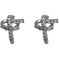 Squisiti orecchini a bottone a nodo con zirconi e design geometrico in argento brillante - Stile Cuore Annodato