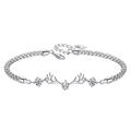 Zilveren hertengeweit armband in bosstijl met waterdruppel zirkoon voor dames en koppels - Geweivorm / Koper / Lichtblauw