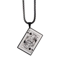 Collana hip hop in acciaio al titanio con ciondolo Re di Picche su catena nera - Solo Pendente Re di Picche Nero (Senza Catena)
