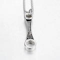 Industriële 316L roestvrijstalen moersleutel hanger ketting met fijne schakelketting - Zilveren Moersleutel Hanger Zonder Ketting