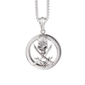 Hip hop stainless steel skull ring pendant with cross swords on box chain necklace - Pendant Only (Without Chain)