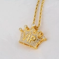 Colgante corona de oro hip hop con letras VIP y piedras de circón brillantes - Solo colgante / Dorado