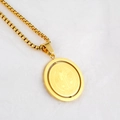 Golden rotating Saint Benedict medal pendant with Venetian chain for men and women - Gold Rotating Pendant Only (Without Chain)