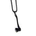 Collana hip hop con ciondolo a forma di ascia nero opaco e catena a maglie robusta per uomo e donna - Solo Ciondolo (Senza Catena) / Nero