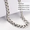 Collana a catena cubana punk unisex da 60 cm in resistente acciaio inossidabile - groumette catena / Argento