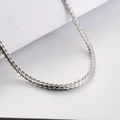 Poliertes Silber Punk Weizenkette Halskette aus Edelstahl für Damen und Herren Schmuck - Silber Weizen Kette