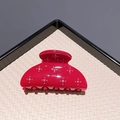 French luxury rose red acetate hair claw clip with star patterns and sparkling crystals - Red Marble
