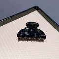 Elegante pinza per capelli nera lucida con strass a forma di stella per acconciature - 4# Nero