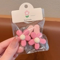 Paio di graziose mollette a fiore rosa per bambine con petali in resina e centro crema - 3# Fiore Rosso