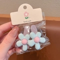 Fermagli per capelli a fiore color macaron azzurro e rosa per bambine e neonati - 4# Fiore Blu