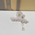 Pearlescent white acetate hair claw clip with elegant iridescent finish for women - AB White