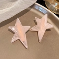 Zwei rosa marmorierte Stern-Haarklammern mit eleganter Acetat-Oberfläche - Mädchen Rosa