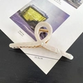 Creamy white marble pattern acetate hair claw clip with golden metal spring, 11.5cm length - 3# Iridescent White (11.5cm)
