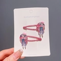 Barrettes à cheveux méduses roses pailletées avec nœuds pour petites filles - Méduse
