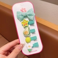 5-delige set groene stoffen haarspelden voor kinderen met avocado, ster en strikje - 5-delige set / Groene Stijl