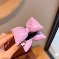 Cute lavender bow hair claw clip with floral accent for elegant women's hairstyles - Purple