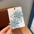 Fermagli per capelli a fiocco di neve blu chiaro scintillanti per bambine - Blu / Fermagli BB