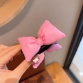Pince à cheveux nœud rose stéréoscopique pour filles, accessoire en similicuir - 1# Rose Clair