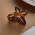 Elegante pinza para el pelo de mariposa con patrón de carey ámbar estilo vintage - Marrón