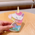 Unicorn shaped DIY jewelry making kit with colorful beads in a rainbow themed plastic box - Unicorn Style (1#)