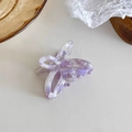 Elegante pinza para el pelo de mariposa con textura de mármol morado y blanco - Morado Ensueño