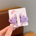 Lot de deux pinces à cheveux violettes irisées avec paillettes et détails de coquillage - Violet Irisé
