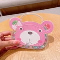 Pink bear-shaped DIY jewelry bead set for girls in portable plastic storage box - Bear Style (9#)
