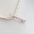 Pinza para el pelo rosa con adorno de bola blanca translúcida de estilo minimalista - Rosa Claro