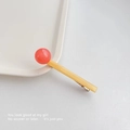 Pinza para el pelo con bola de color caramelo en amarillo y naranja-rosa - Naranja