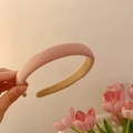 Cerchietto imbottito rosa stile francese con texture incrociata per acconciature moda - Rosa