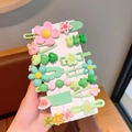 Set de pinzas para el pelo con flores y animales en colores macaron para niñas - Green System
