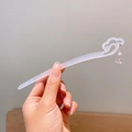 Vintage lily of the valley hair stick with pink cloud tassel and pearls - Pale Pink Cloud Pearl Transparent Bud Style (13)