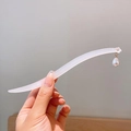 Vintage lily of the valley hair pin with acrylic floral details and pearl drop tassel - Creamy White Small Flower Drop Pearl Style (16)