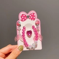 Kinder Schmuckset mit rosa Meerjungfrau Ohrringen, Perlenarmband und Herzring - Schmuckset (Armband Ohrringe Ring) / Holografisches Rosa