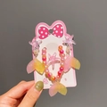 Mädchen Meerjungfrau Schmuckset mit rosa gelbem Farbverlauf Fischschwanz Kette Ohrringen - Schmuckset (Halskette Ohrringe) / Rosa Gelb Verlauf
