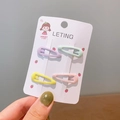 Set of 4 matte star hair clips in pastel purple, mint green, yellow, and pink colors - Teardrop Light Pink