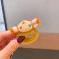 Handmade ginger knit hair tie featuring a cute yellow candy-shaped crochet decoration - 2# Yellow