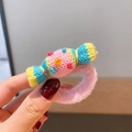 Elastico per capelli a maglia a forma di caramella per bambine con strisce rosa e blu - 4# Rosa